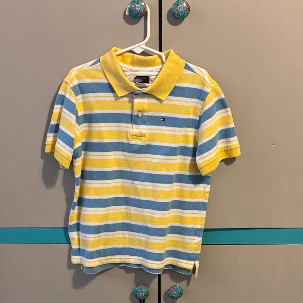 Tommy Hilfiger Kids Polo Shirt - Yellow and Blue Stripes